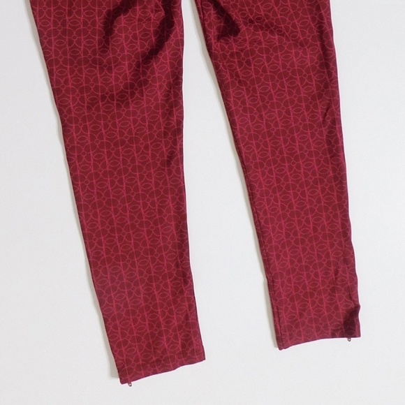BETABRAND Pencil Dress Pants Skinny-Leg Red Geometric Floral Pockets Small - Picture 8 of 11
